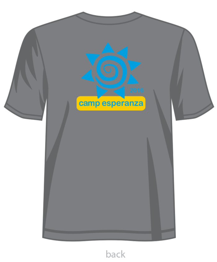 A gray t-shirt with the word camp experience on it.