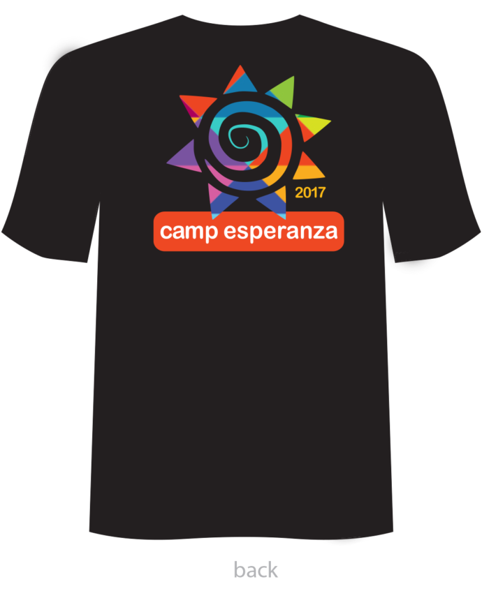 A black shirt with the camp esperanza logo on it.