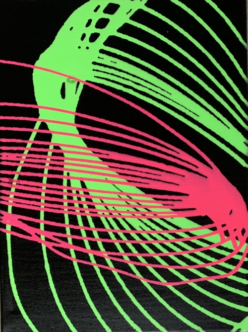 A neon green and pink abstract image.