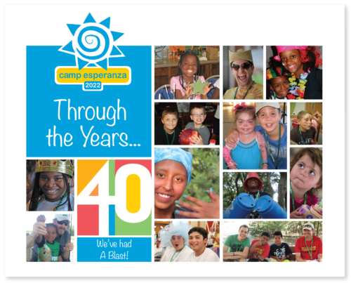 A collage of photos with the words " through the years 4 0 ".