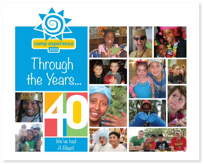 A collage of photos with the words " through the years 4 0 ".