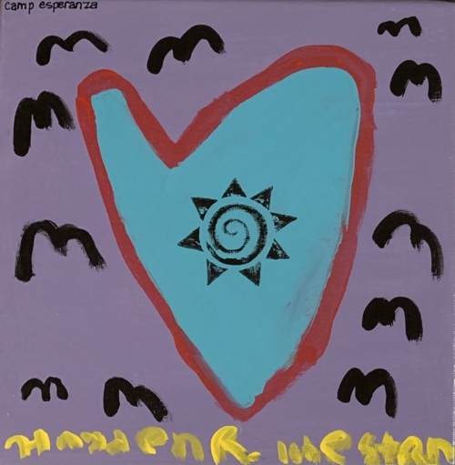 A painting of a heart with the words " hope for the stars ".