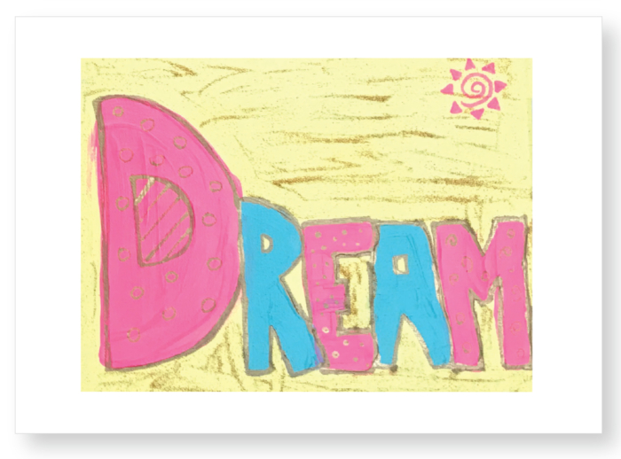 A picture of the word " dream ".